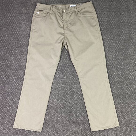 AG Adriano Goldschmied Everett Slim Straight Pants Mens 40x32 Performance Beige - Picture 1 of 16